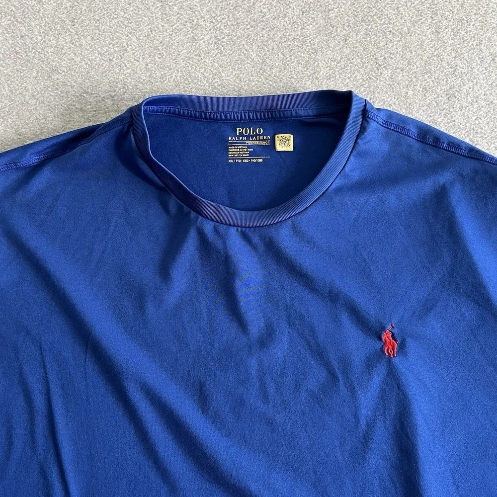 Polo Ralph Lauren Blue W/ Red Horse Men's 2XL T-Shirt Soft Stretch Lightweight